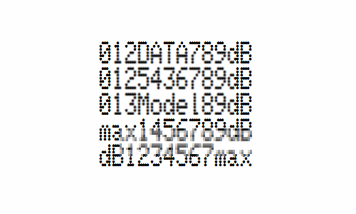 试验机字体4，测试数据常用机打点阵字体，可修